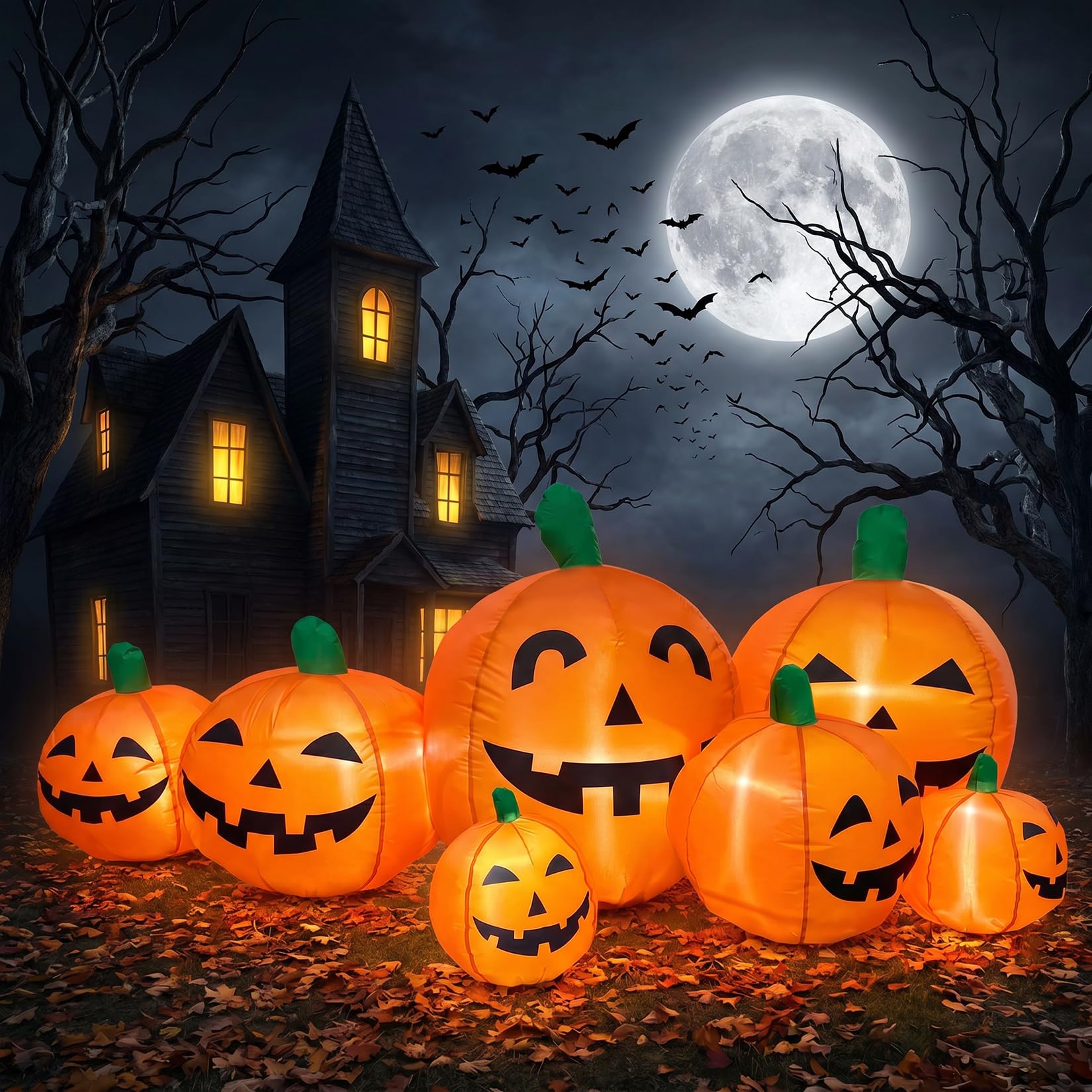 Halloween Pumpkin Decor Led - 7.5 FT Giant Inflatable Halloween Pumpkin