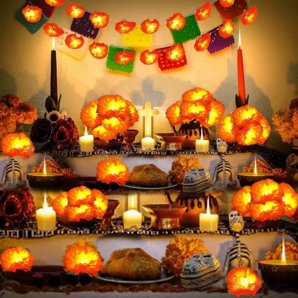 Marigold Flower LED String Lig - Halloween Led String Lights Orange review and price