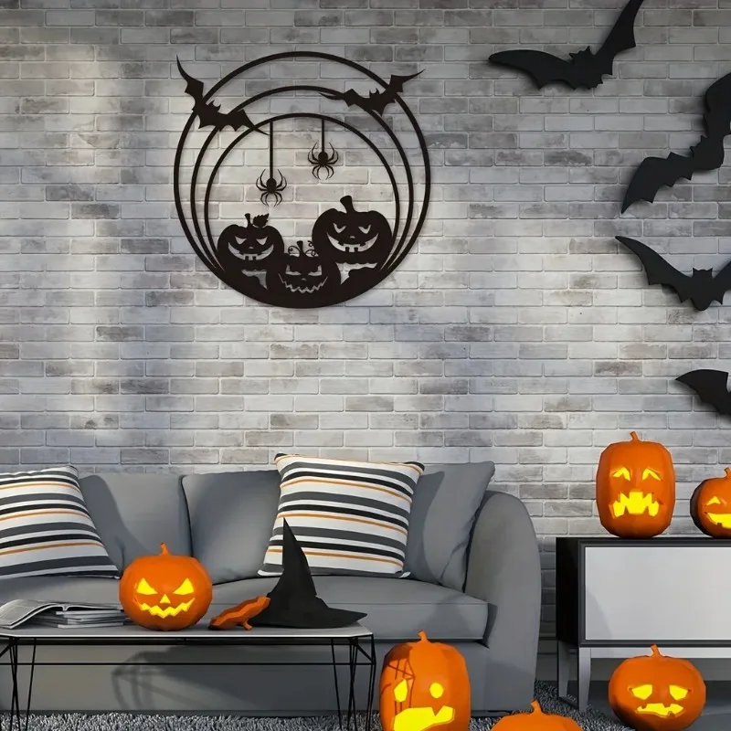 Halloween Metal Wall Art Pumpk - Spider Web Halloween Decoration review and price