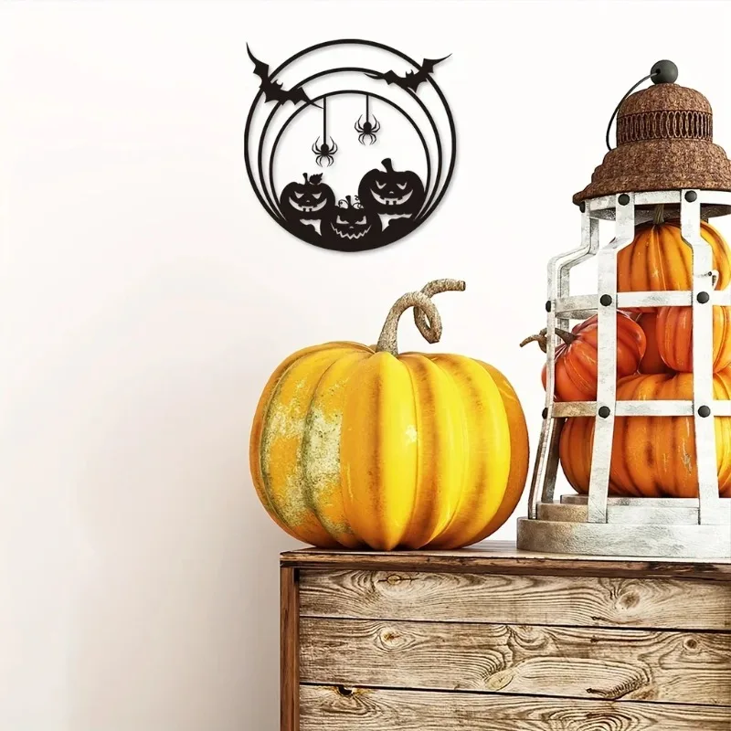 Halloween Metal Wall Art Pumpk - Spider Web Halloween Decoration review and price