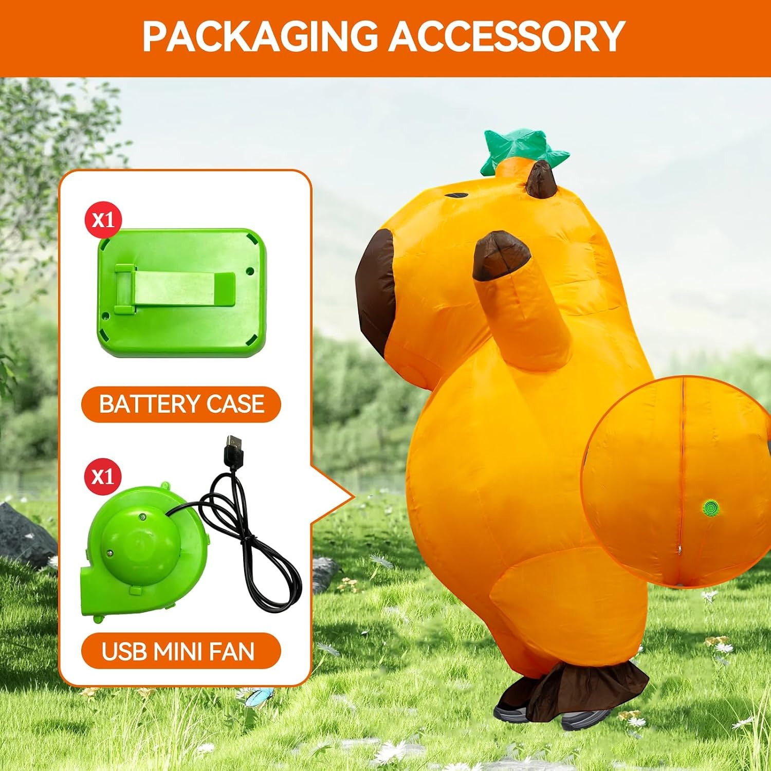 Capybara Inflatable Costume Ad - Halloween Costume Adult review and price