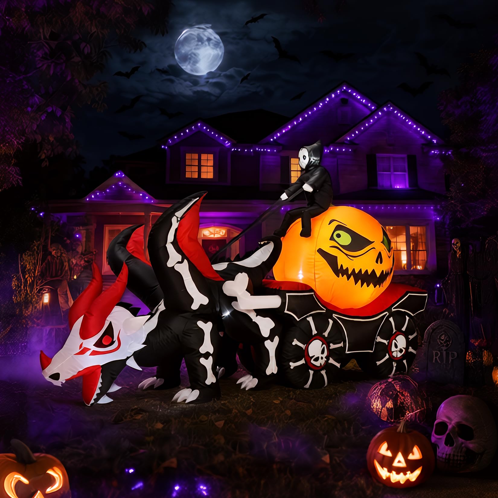 8.9FT Lighted Inflatable Hallo - Halloween Pumpkin Decor Led review and price