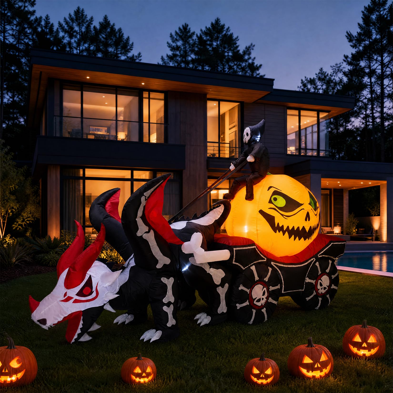8.9FT Lighted Inflatable Hallo - Halloween Pumpkin Decor Led review and price