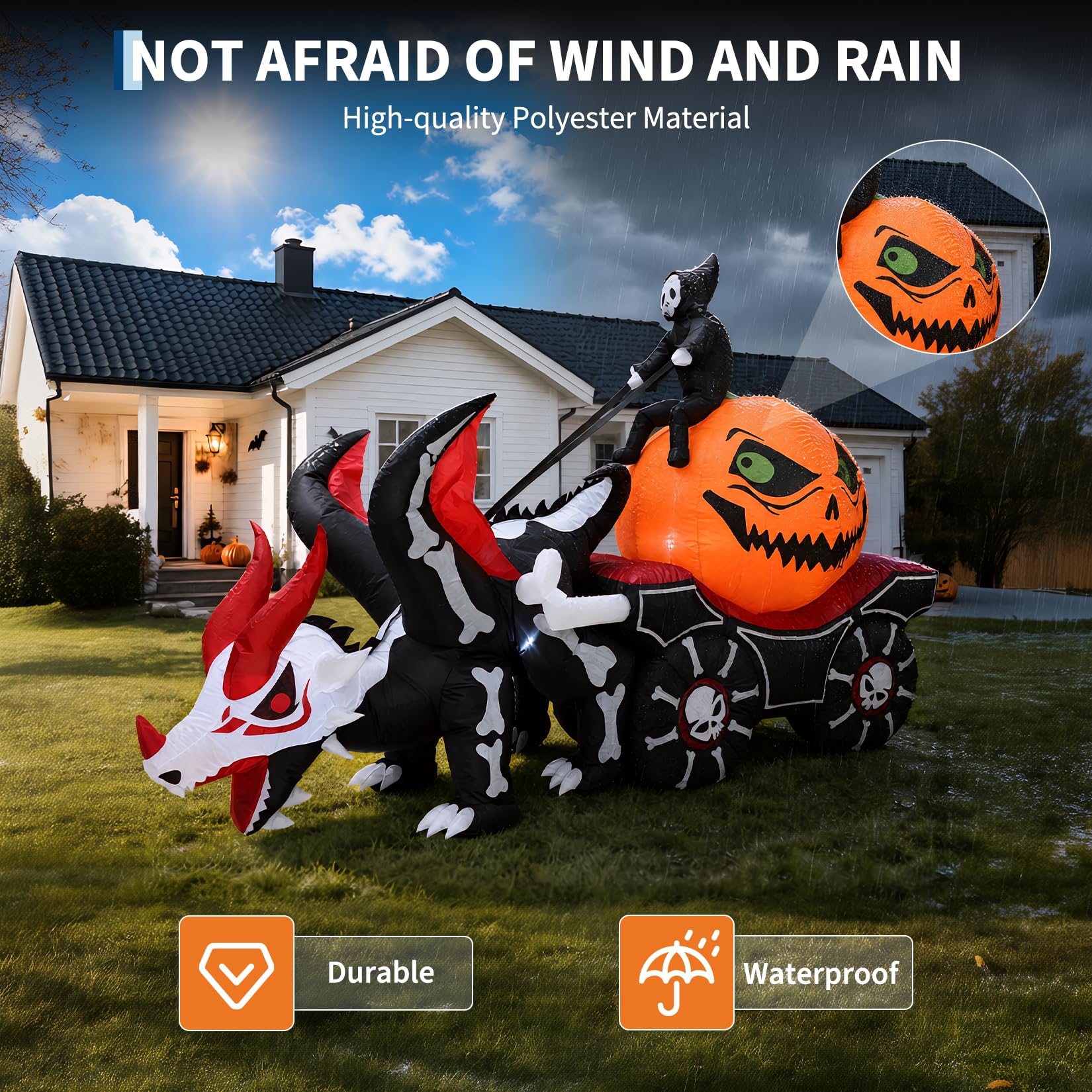 8.9FT Lighted Inflatable Hallo - Halloween Pumpkin Decor Led review and price