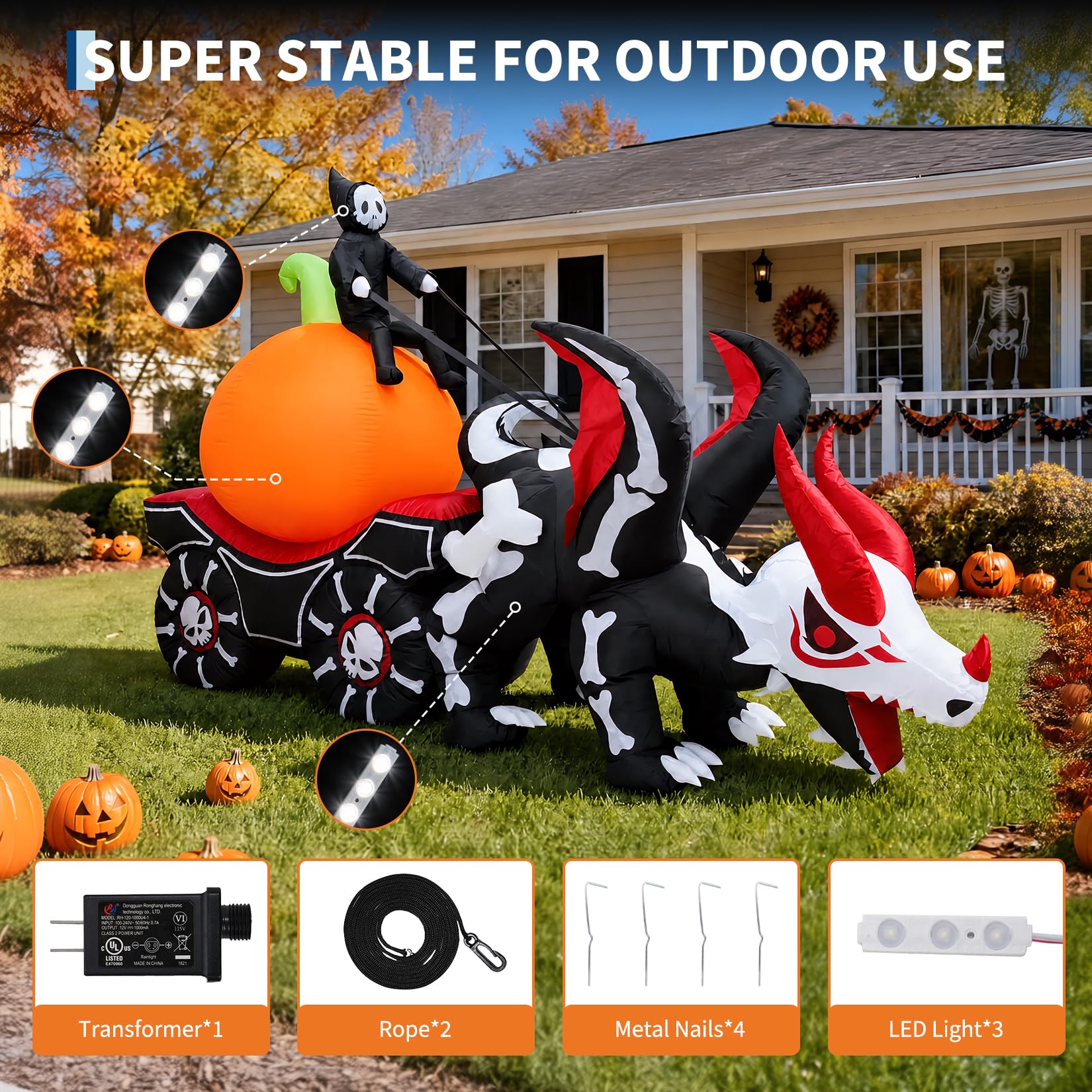 8.9FT Lighted Inflatable Hallo - Halloween Pumpkin Decor Led review and price
