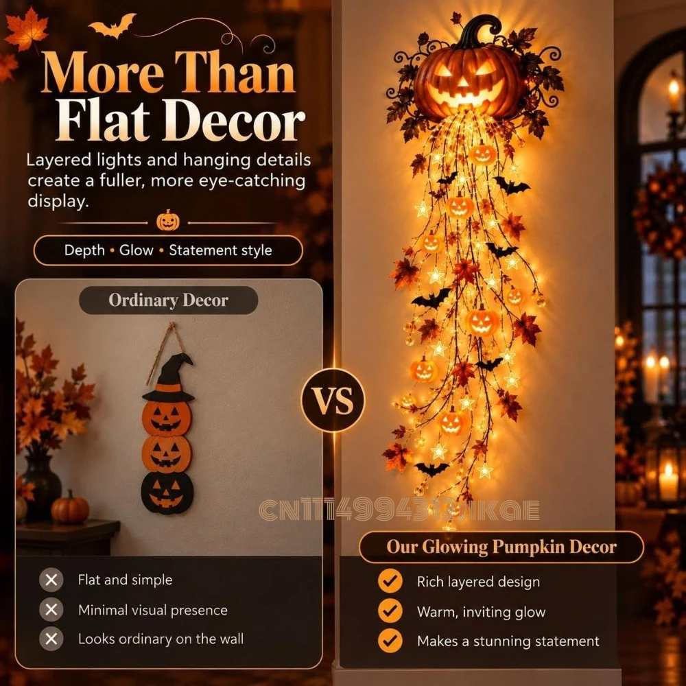 Elegant Halloween Cascade Wall - Halloween Led String Lights Orange review and price
