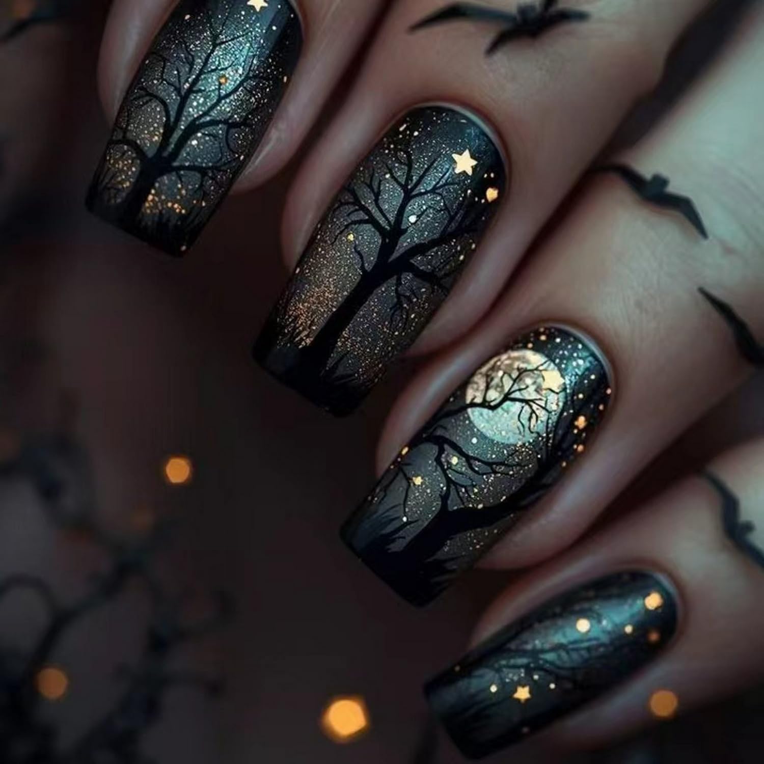 Halloween Press on Nails Hallo - Spider Web Halloween Decoration review and price