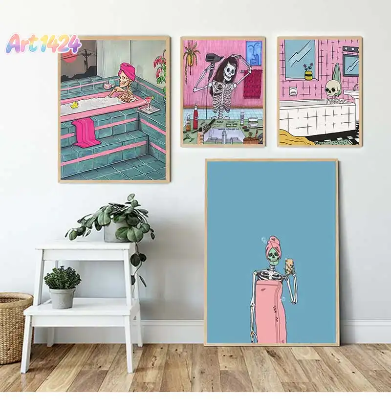 Skeleton Canvas Print and Post - Halloween Skeleton Decoration review and price