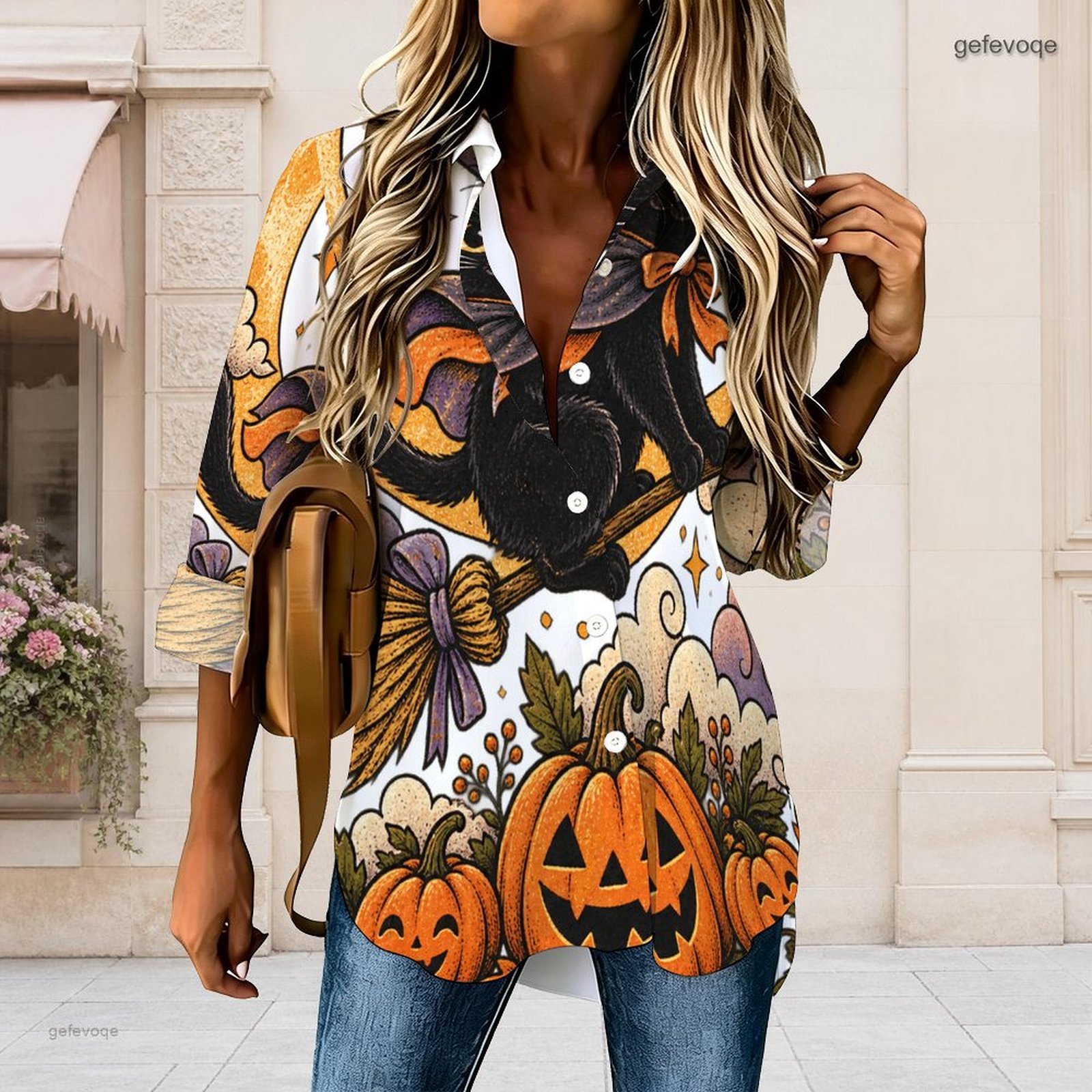 Women Halloween Printed Collar - Pumpkin Lantern Halloween review and price
