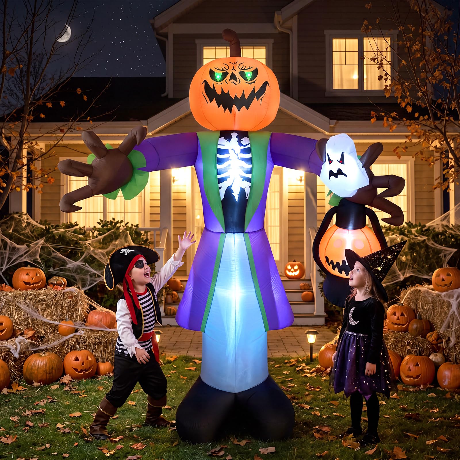 8ft Lighted Halloween Inflatab - Pumpkin Lantern Halloween review and price